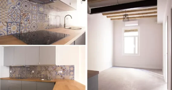Interior cocina piso El Raval Barcelona